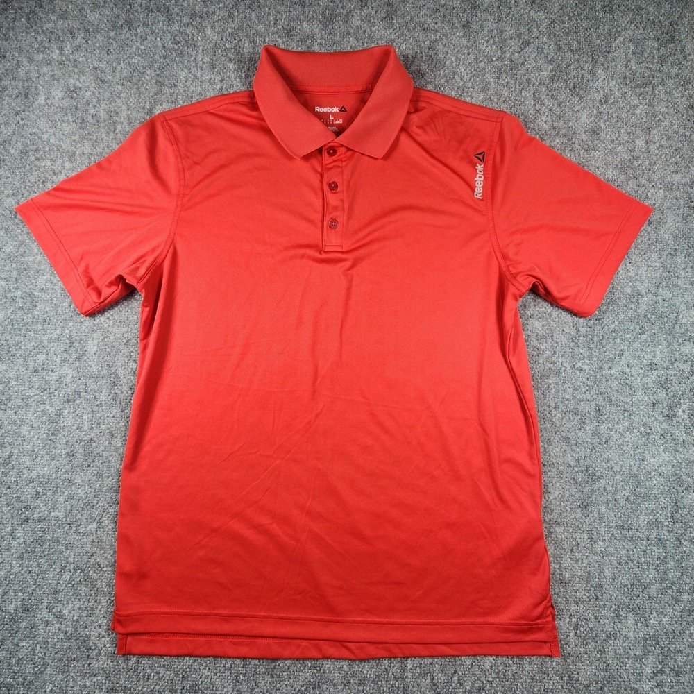 Reebok Mens Speedwick Polo Shirt Red Short Sleeve Golf Active Top Large